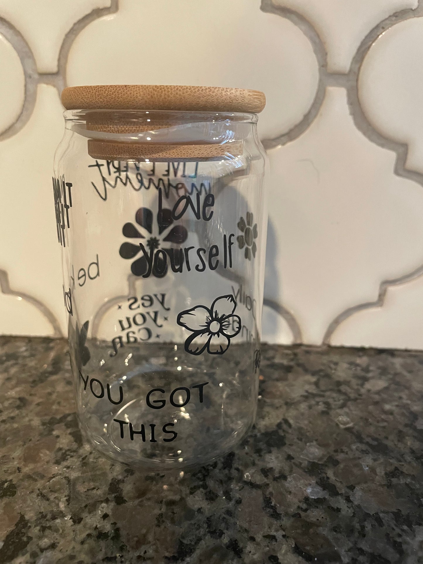 Glass inspirational Tumbler