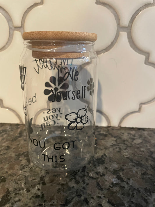 Glass inspirational Tumbler