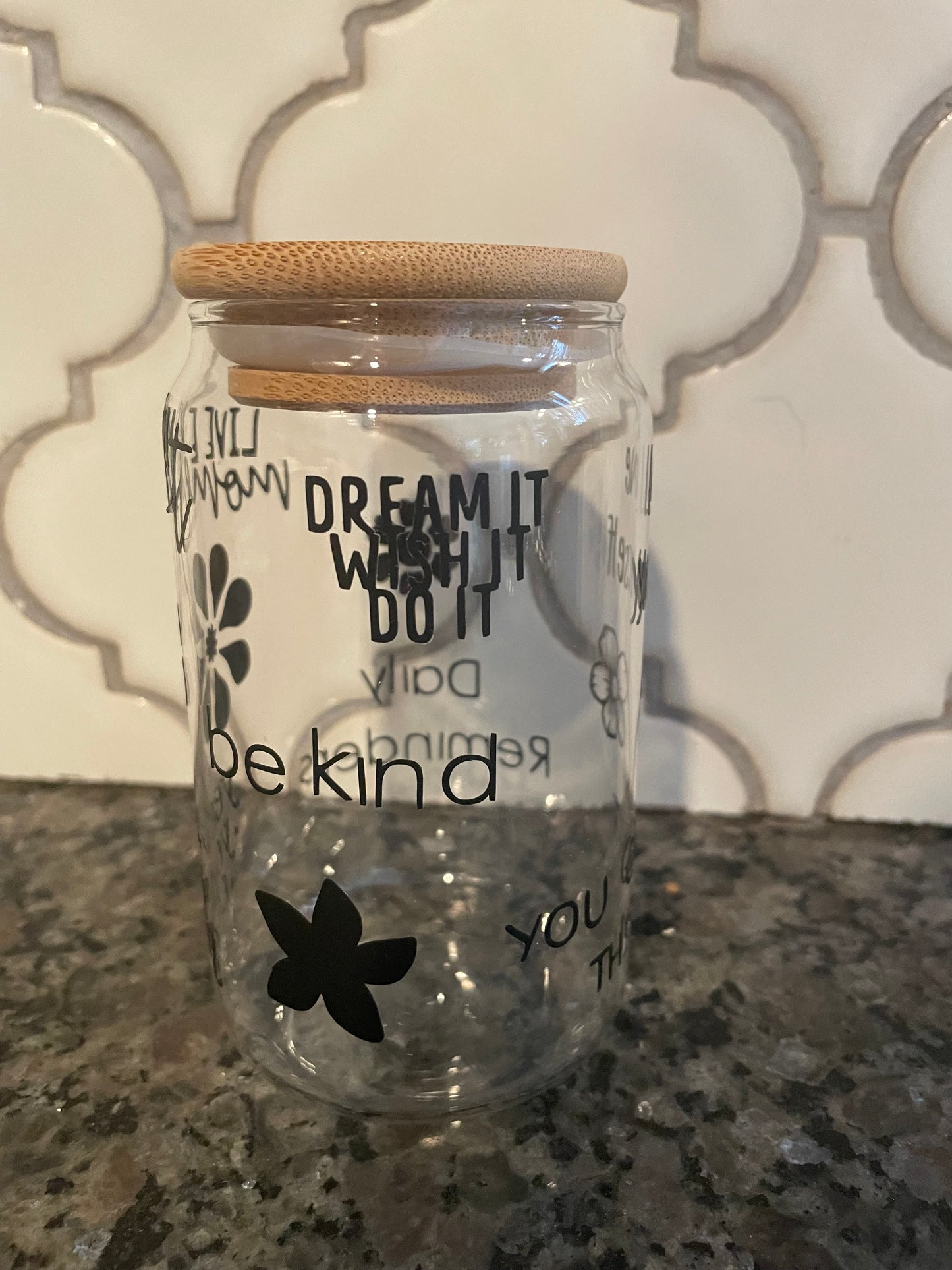 Glass inspirational Tumbler